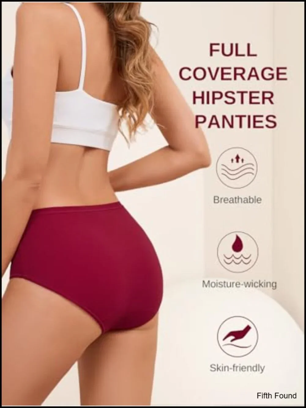 Cotton Hipster Panties for Women: Mid Rise Cheeky Full Coverage Briefs 6-Pack